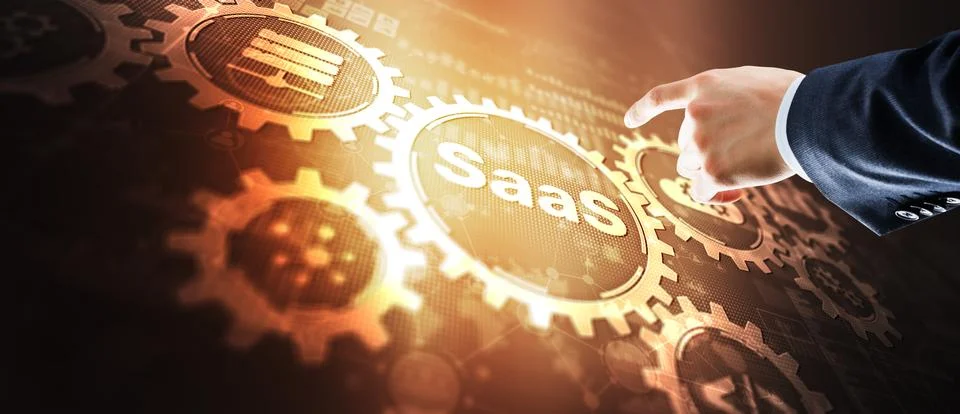 SaaS. Software as a service. Internet technology concept Stock Photos