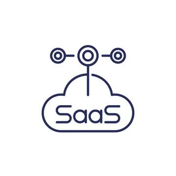 Saas, Software as a service line icon Stock Illustration