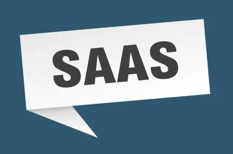 Saas speech bubble. saas ribbon sign. saas banner Ilustração Stock