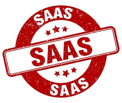 Saas stamp. saas label. round grunge sign Ilustração Stock
