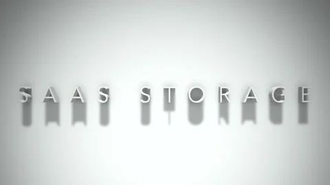 Saas storage 3D title animation white text on a white background Stock Footage 299644705