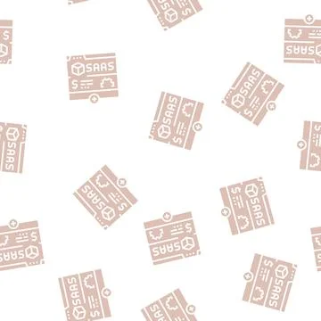 Saas subscription glyph seamless pattern Stock Illustration