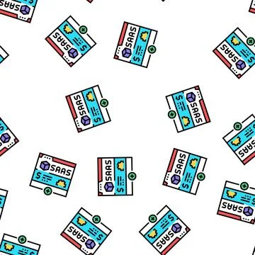 Saas subscription vector seamless pattern Stock Illustration