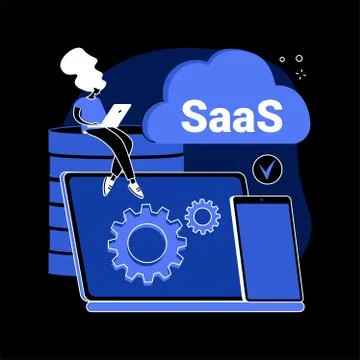SaaS technology abstract concept vector illustration. Stock Illustration