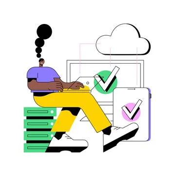 SaaS technology abstract concept vector illustration. Stock Illustration