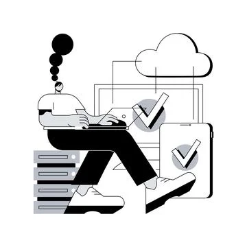 SaaS technology abstract concept vector illustration. Stock Illustration