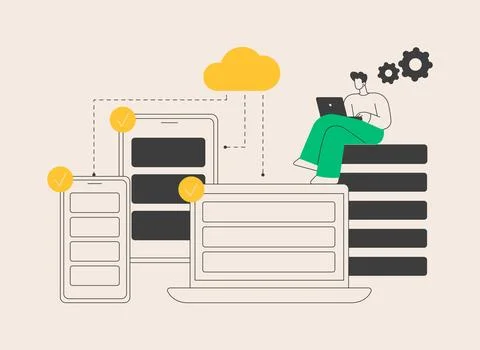 SaaS technology abstract concept vector illustration. 스톡 일러스트