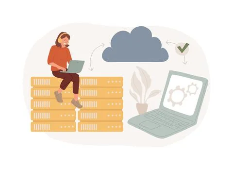 SaaS technology isolated concept vector illustration. Stock Illustration