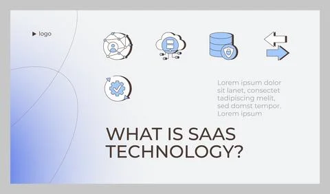 SAAS technology presentation slide template Stock Illustration