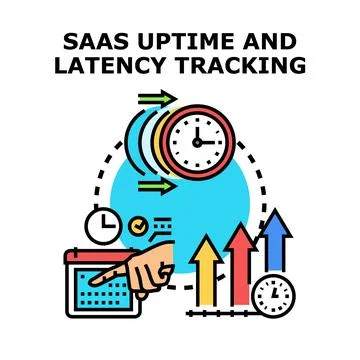 Saas uptime and latency tracking concept vector 스톡 일러스트