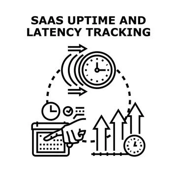 Saas uptime and latency tracking concept vector Stock Illustration