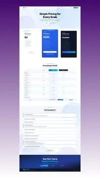 SaaS Website Pricing Page Vector Subscription Plans Design Stock Illustration