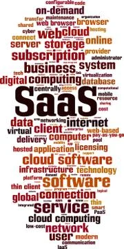 SaaS word cloud Stock Illustration