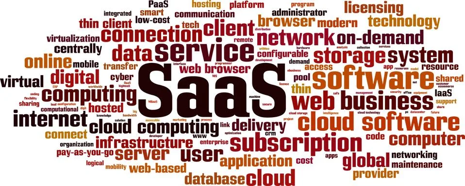 SaaS word cloud Stock Illustration