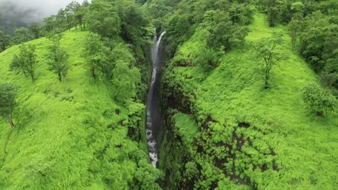 Saatsada Seven-Step Waterfall | Untouched Western Ghats Adventure Stock Footage 320825843