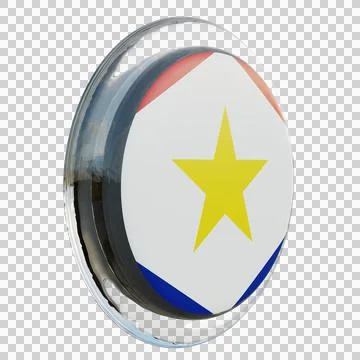 Saba 3d illustration flag on pole. Wood flagpole Stock Illustration