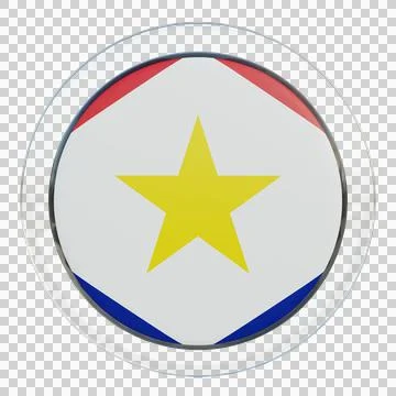 Saba 3d illustration flag on pole. Wood flagpole Illustrazione stock