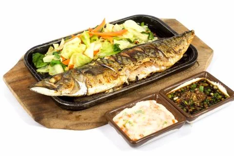 Saba fish grilled Stock Photos