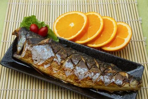 Saba fish steak Stock Photos