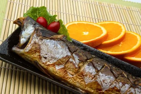 Saba fish steak Stock Photos