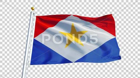 Saba flag, close up, isolated with alpha channel Stock Photos
