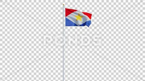 Saba flag, long shot, isolated with alpha channel Stock Photos