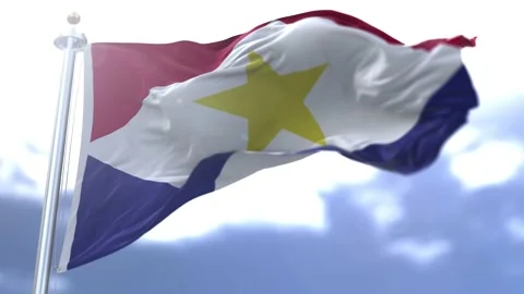 Saba flag waving against the sky Vidéo 167371583
