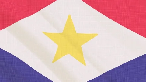 Saba Island flag waving in the wind. Icon in the frame. Animation loop Stock Footage 83802135