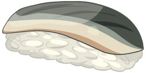 Saba Nigiri Sushi Vector Illustration Isolated on White Background Stock Illustration