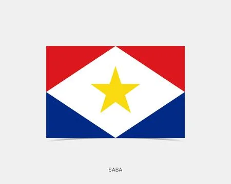 Saba Rectangle flag icon with shadow. Stock Illustration