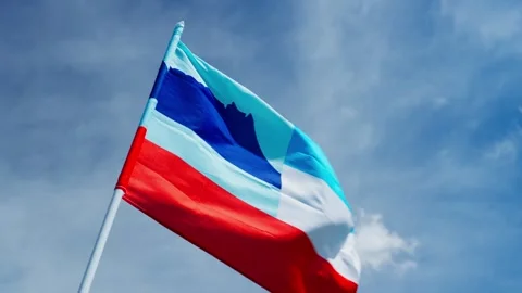 Sabah flags in the wind (slow motion) Stock Footage 300734959