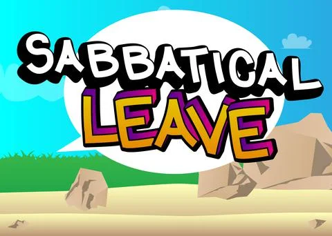 Sabbatical leave. Comic book word text on abstract comics background. Break f Illustrazione stock