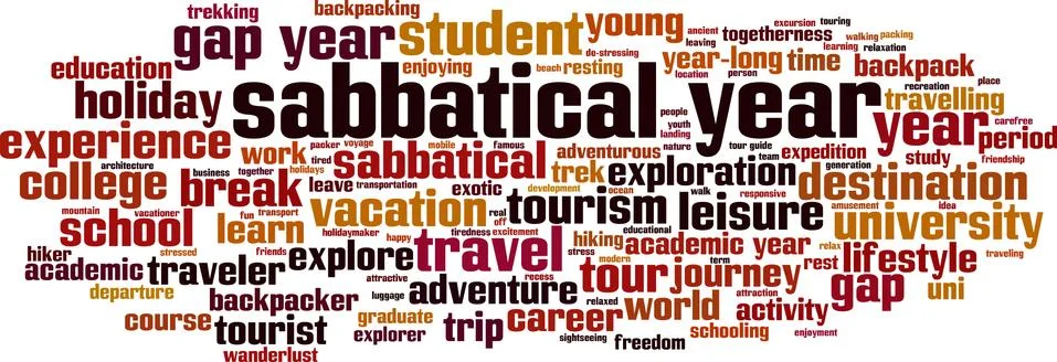 Sabbatical year word cloud Stock Illustration