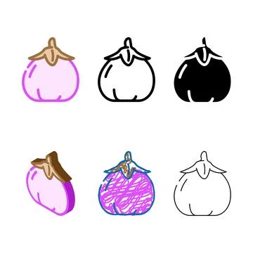 Sabelle eggplant looks color icon vector Stock Illustration