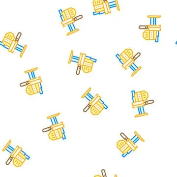 Saber knife sewing vector seamless pattern Stock Illustration