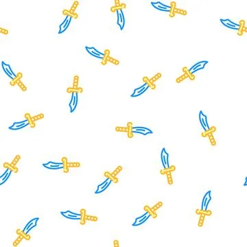 Saber pirate vector seamless pattern Illustrazione stock