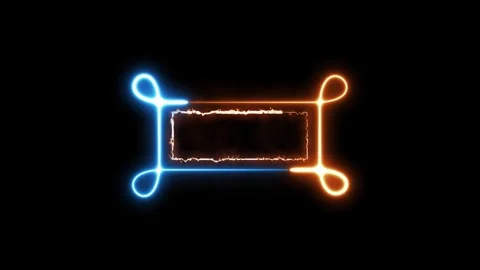 Saber Stylish Fire Frame Lower Third Overlay 4K Seamless Neon Loop Vidéo 335471703