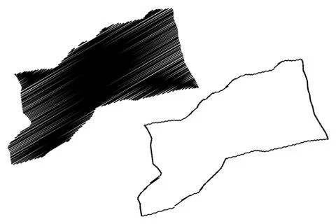 Sabha District (Districts of Libya, State of Libya, Fezzan) map vector illust Stock Illustration