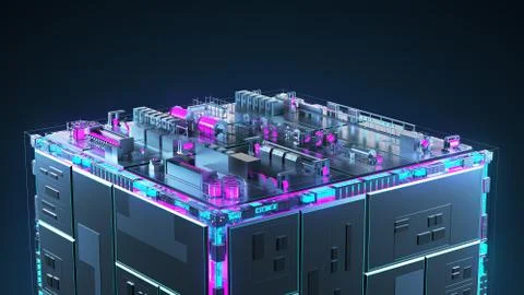 Сable manufacturing. Technology cube for providing information Stock Illustration