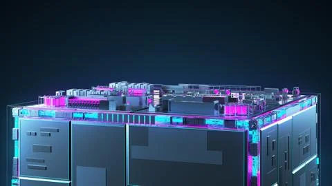 Сable manufacturing. Technology cube for providing information Stock Illustration