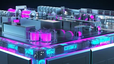 Сable manufacturing. Technology cube for providing information Stock Illustration