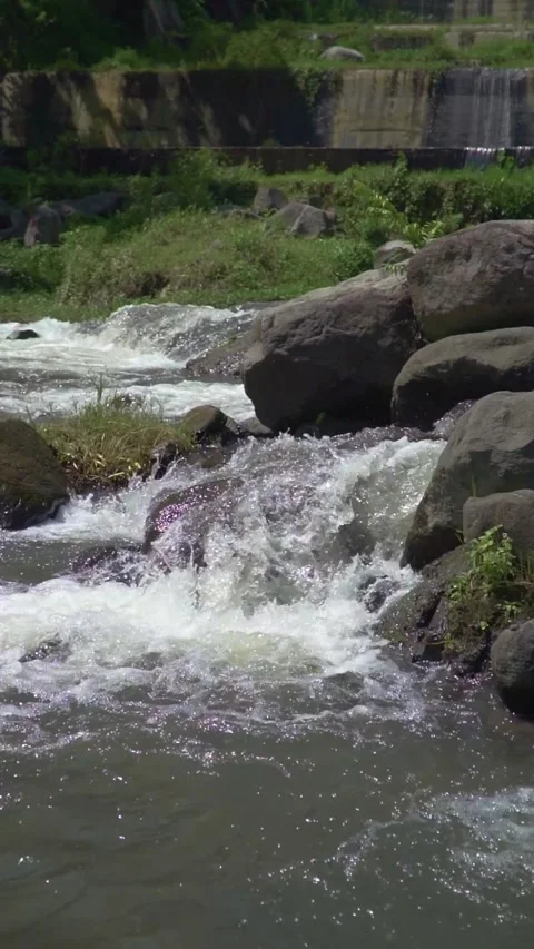 Sabo Dam functions to stem the flow of cold lava when the volcano erupts Video stock 273023866