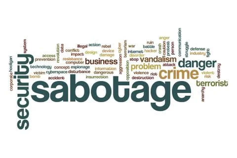 Sabotage word cloud Stockillustratie