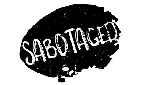 Sabotaged rubber stamp Stock Illustration