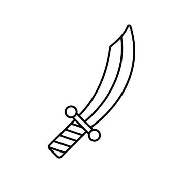 Sabre icon element of weapon icon for mobile concept and web apps. Thin line  Stock Illustration