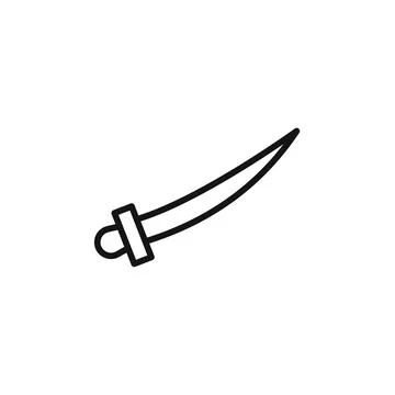 Sabre icon logo sign vector outline Stock Illustration