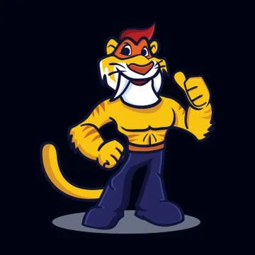 Sabretooth mascot vector ilustration logo company Stock Illustration