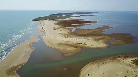Sacalin Island , Black Sea, Romania Stock Footage