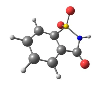 Saccharin molecular structure on white background Stock Illustration