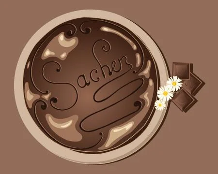 Sacher cake Stock Illustration